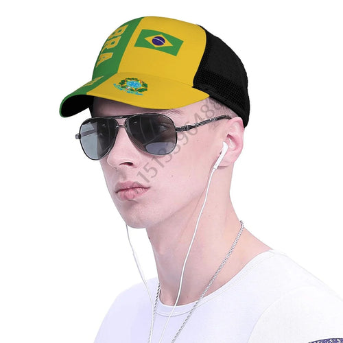 Brazil Brasil Soccer Country Flag Summer Sun Cap