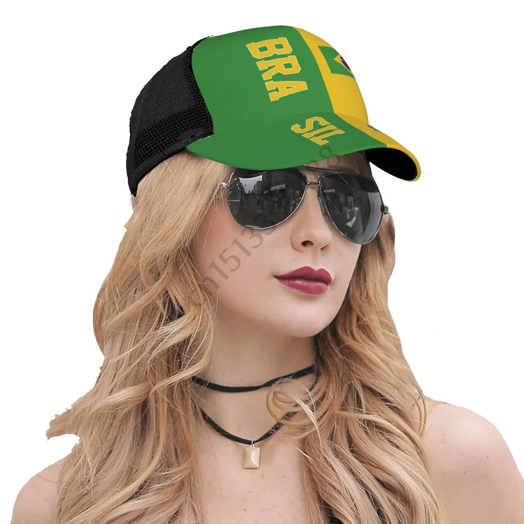 Brazil Brasil Soccer Country Flag Summer Sun Cap